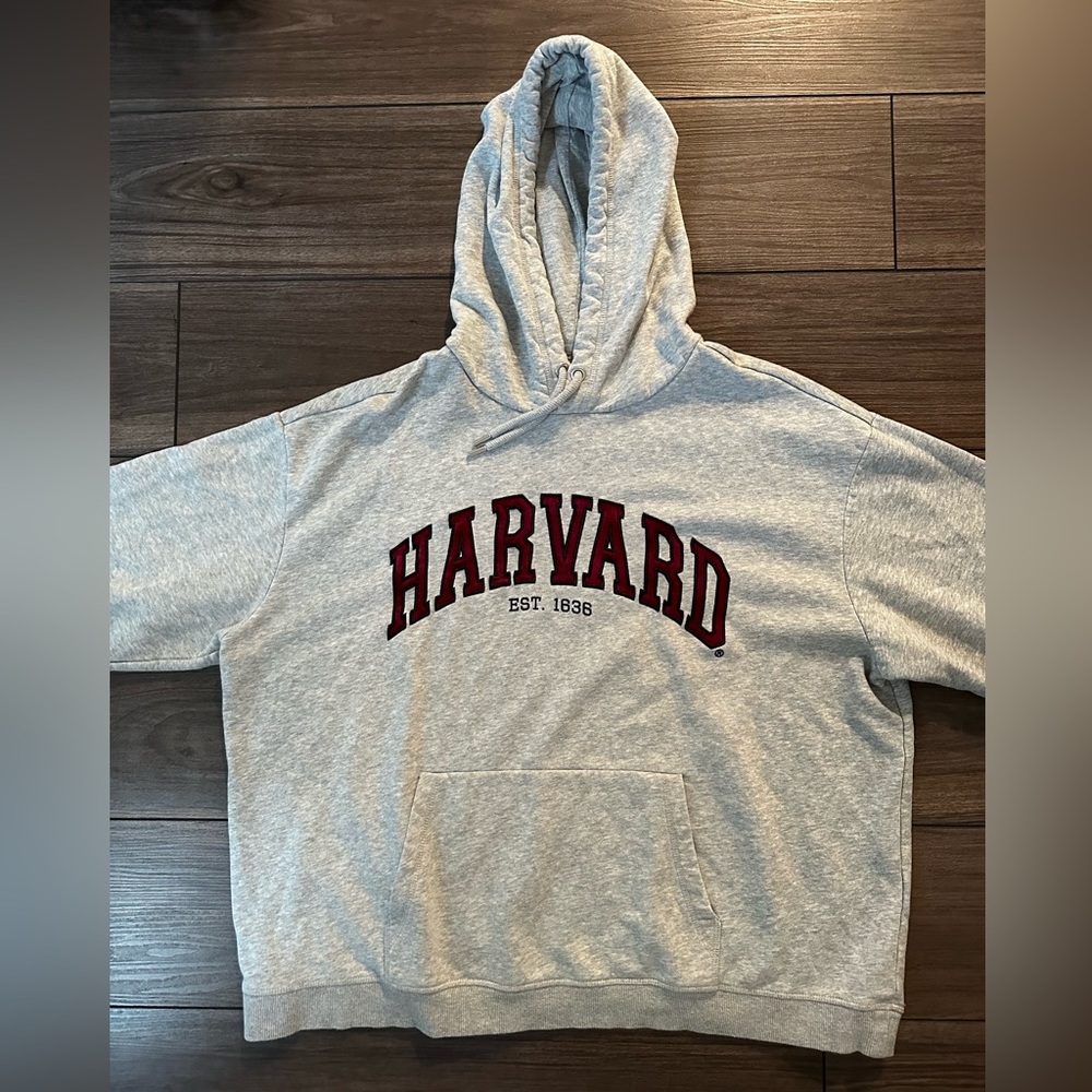H&M Gray Harvard Hoodie, Size XL